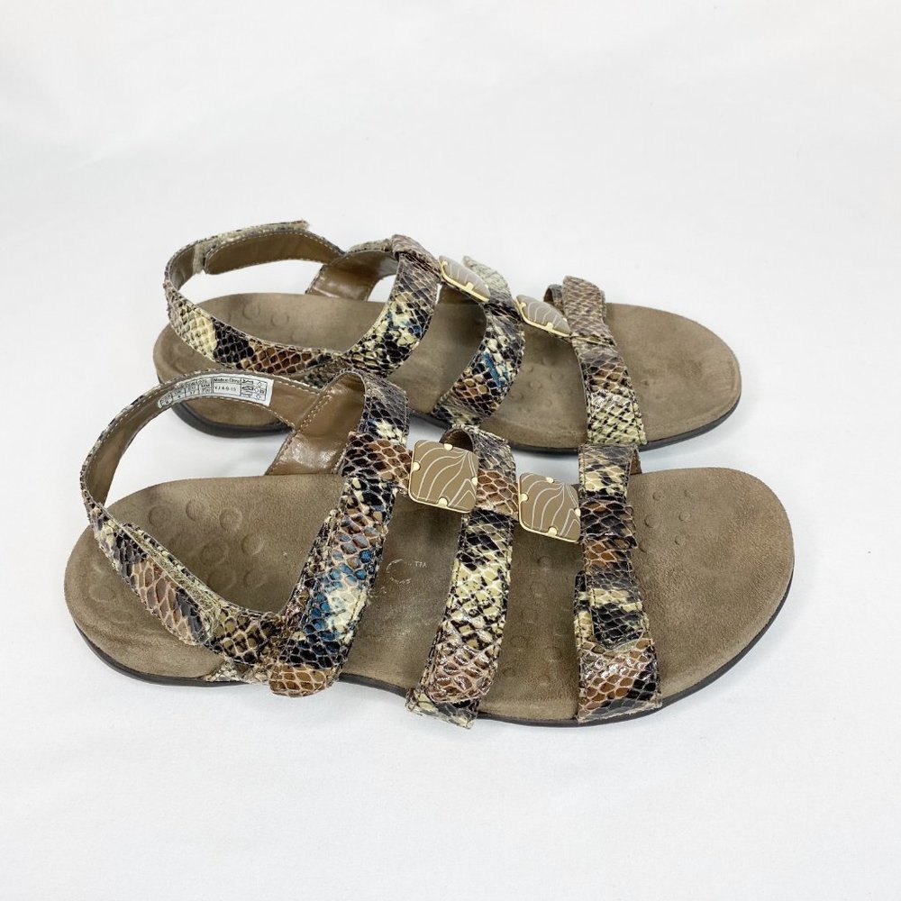 Vionic Amber Natural Snake Hook & Loop Slingback … - image 1